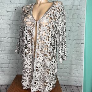 Chico’s Soutache Jacket Open Weave Cardigan NWT 3 or XL